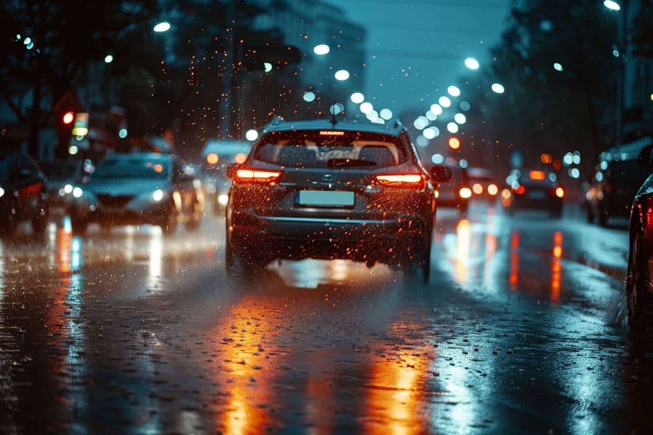 L'importance de la distance de sécurité sur route mouillée