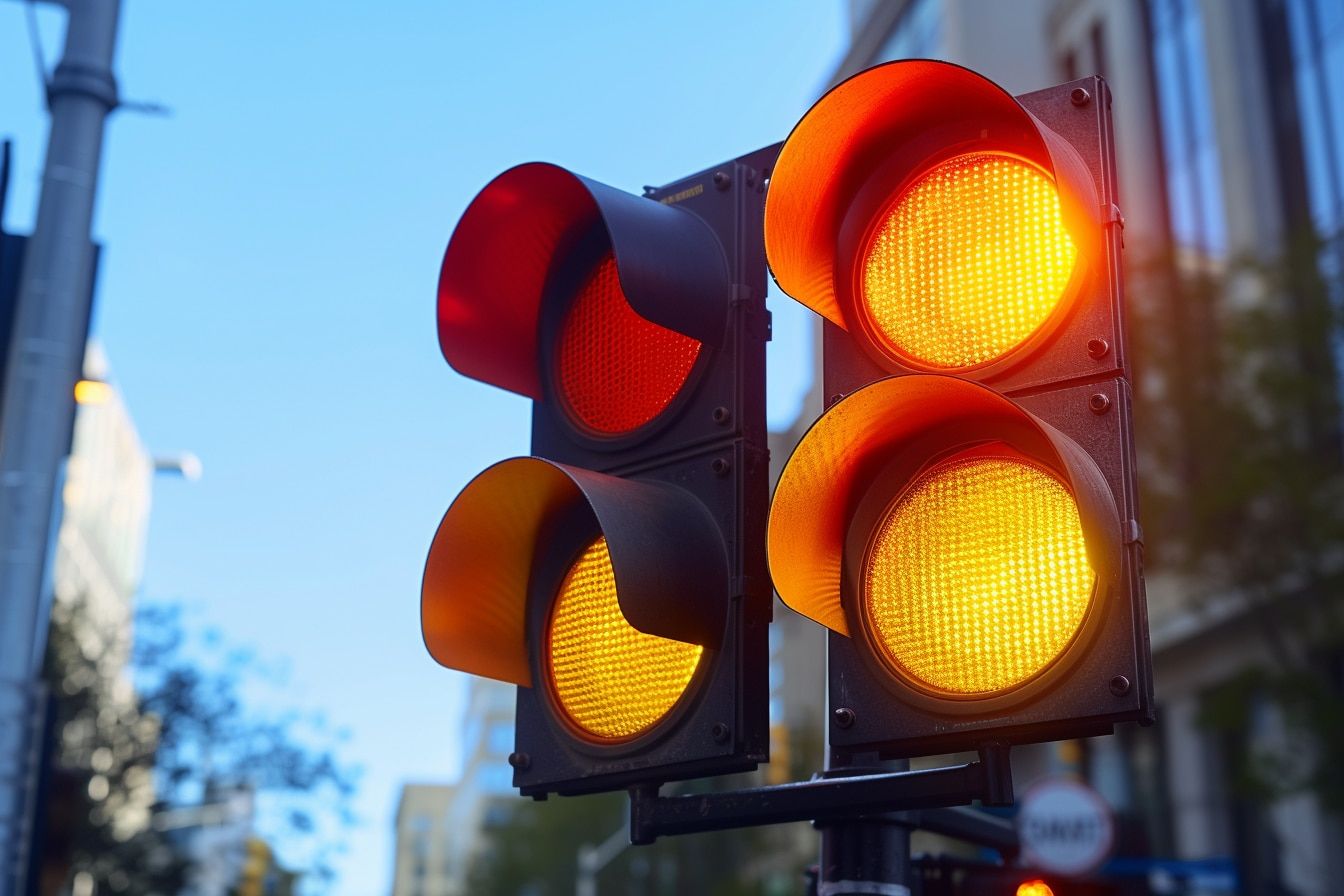 Feu orange clignotant à une intersection : comment réagir en toute sécurité ?