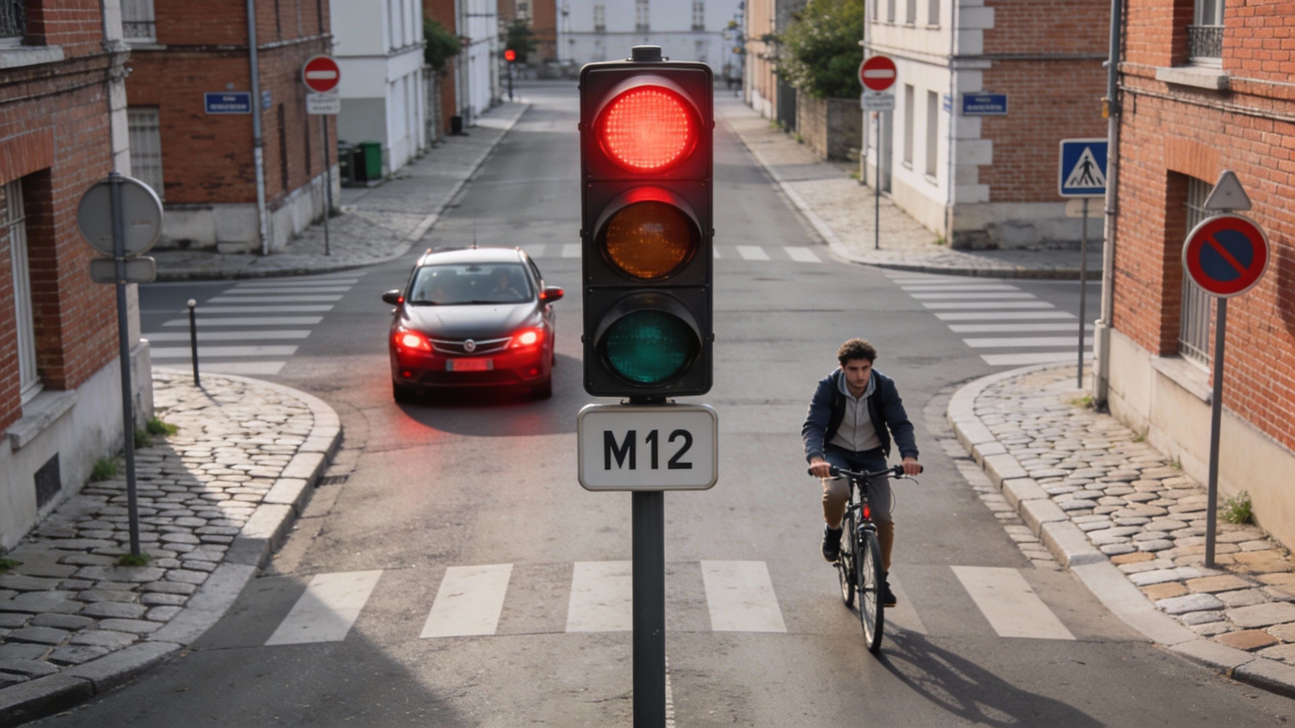 Cédez-le-passage cycliste au feu rouge : comprendre le panneau et les règles